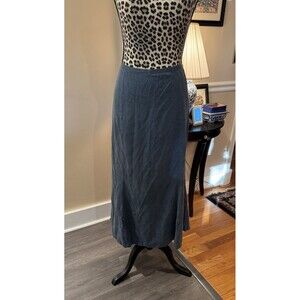 Eileen Fisher Maxi Skirt XL Gray Steel Silk  Fairy Romantic Quiet Luxury READ